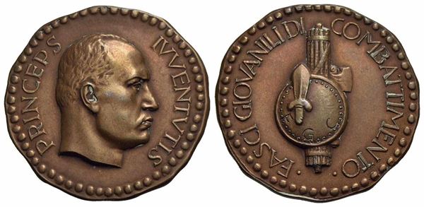 REGNO D'ITALIA - FASCISTE. Medaglia 1931 A. IX. Fasci Giovanili di Combattiment...