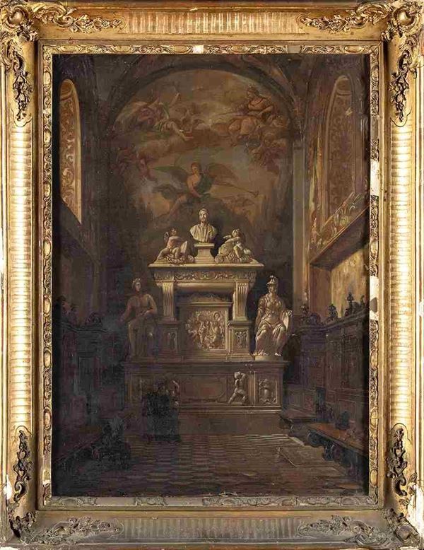 Il monumento funebre di Jacopo Sanazzaro, nella chiesa di Santa Maria del Patto...