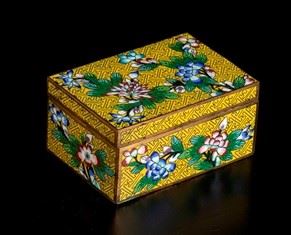 Scatola in Metallo con Smalti Cloisonné