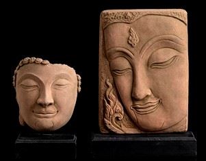 TWO POTTERY HEADS  - Auction Asian and Tribal Art - Bertolami Fine Art - Casa d'Aste