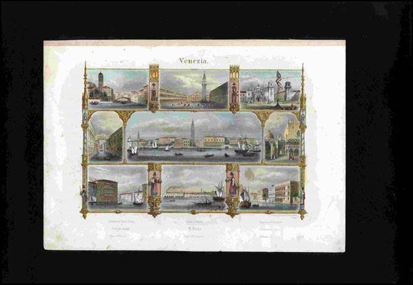 Venezia - vedute varie...  - Auction Stampe antiche, moderne e carte geografiche - Bertolami Fine Art - Casa d'Aste