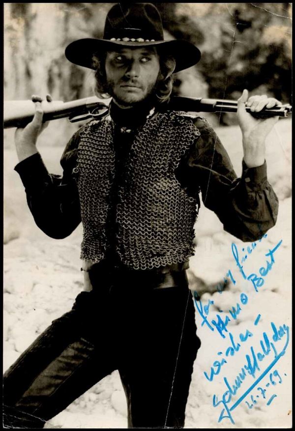 Halliday, Johnny (Parigi, 15 giugno 1943 &#8211; Marnes-la-Coquette, 5 dicembre 2017) - Foto autografata...