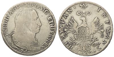 Palermo. Regno di Sicilia. Ferdinando III di Borbone (1759-1816). 6 Tari 1797. Gig.39; Ag; 13,66g...