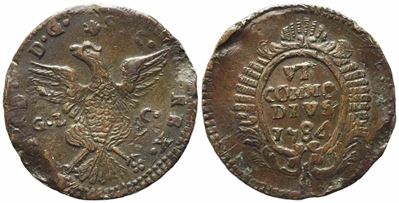 Palermo. Regno di Sicilia. Ferdinando III di Borbone (1759-1816). Grano 1784. Gig.118; Cu;4,2gr; ...