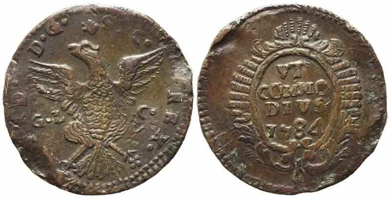 Palermo. Regno di Sicilia. Ferdinando III di Borbone (1759-1816). Grano 1784. Gig.118; Cu;4,2gr; ...