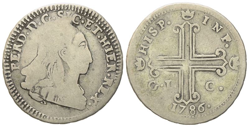 Palermo. Regno di Sicilia. Ferdinando III di Borbone (1759-1816). 3 Tarì 1786. Ag (6,40 G; 27,2 M...