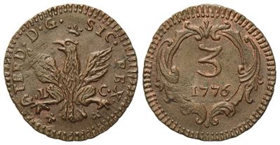 Ferdinando III di Borbone, Mezzo grano 1776 (Palermo, Regno di Sicilia)