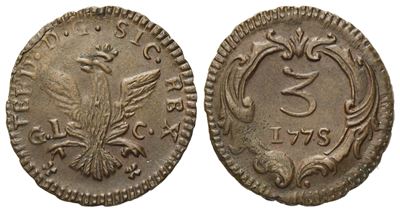Regno di Sicilia, Ferdinando III di Borbone (1759-1816), Mezzo grano 1775