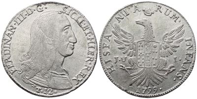 Ferdinando III di Borbone (1759-1816), Palermo, Regno di Sicilia. 12 Tarì 1799