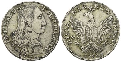 Palermo. Regno di Sicilia. Ferdinando III di Borbone (1759-1816). 12 Tari 1798. Gig.18a; Ag; 27,3...