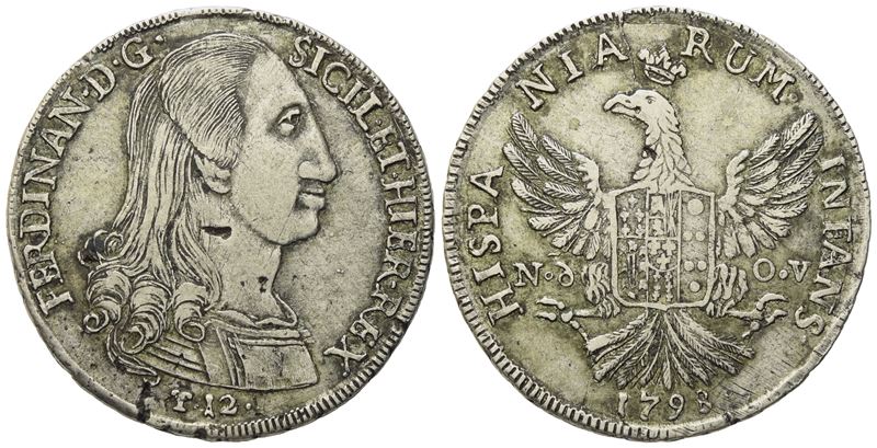 Palermo. Regno di Sicilia. Ferdinando III di Borbone (1759-1816). 12 Tari 1798. Gig.18a; Ag; 27,3...