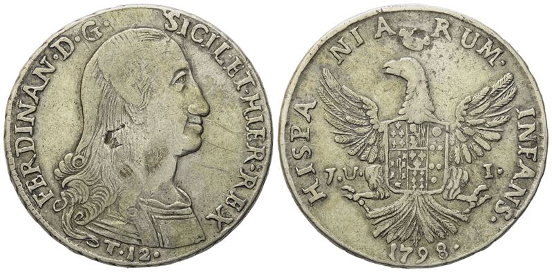 Palermo. Regno di Sicilia. Ferdinando III di Borbone (1759-1816). 12 Tari 1798. Gig.18a1; Ag; 27,...