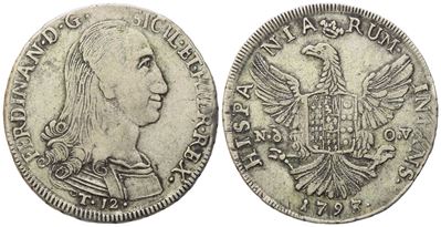 Palermo. Regno di Sicilia. Ferdinando III di Borbone (1759-1816). 12 Tarì 1798, Rara Variante 8 s...