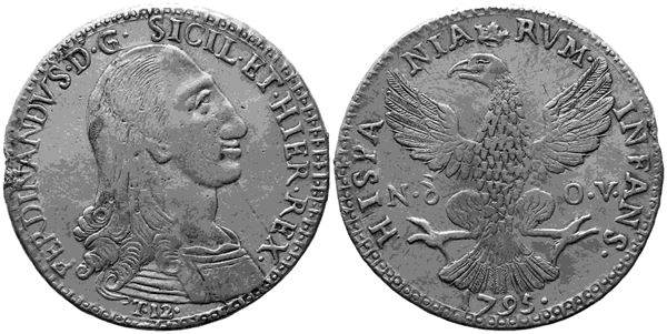 PALERMO. Regno di Sicilia. Ferdinando III di Borbone (1759-1816). 12 tarì 1795. Ag (26,88 g; 38,5 mm)  - Asta Monete e medaglie medievali e moderne italiane ed estere - Bertolami Fine Art - Casa d'Aste