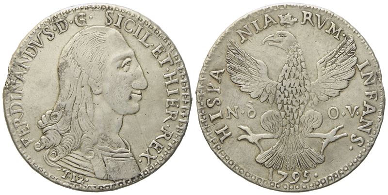 Palermo. Regno di Sicilia. Ferdinando III di Borbone (1759-1816). 12 Tarì 1795. Ag (26,88 G; 38,5...