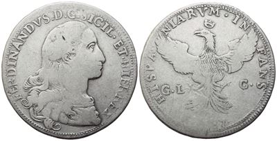 Ferdinando III di Borbone, Palermo, Regno di Sicilia — 12 Tarì 1787, argento
