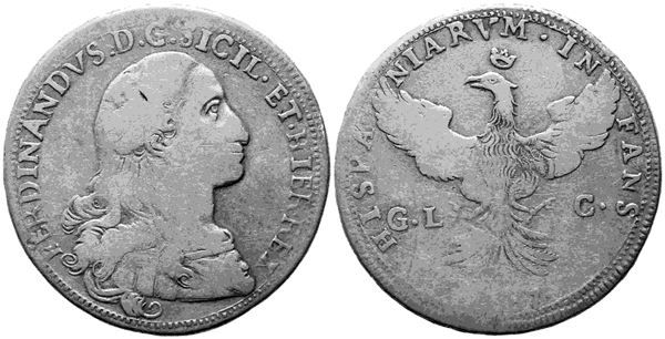 PALERMO. Regno di Sicilia. Ferdinando III di Borbone (1759-1816). 12 tarì 1787. Ag (26,75 g; 39,5 mm)