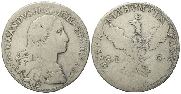 PALERMO. Regno di Sicilia. Ferdinando III di Borbone (1759-1816). 12 tarì 1787. Ag (26,75 g; 39,5 mm)