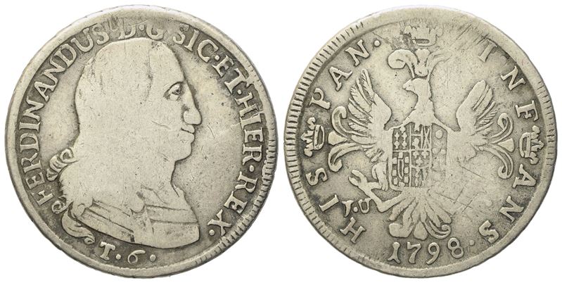 Palermo. Regno di Sicilia. Ferdinando III di Borbone (1759-1816). 6 Tarì 1798. Ag (13,15 G; 32,2 ...