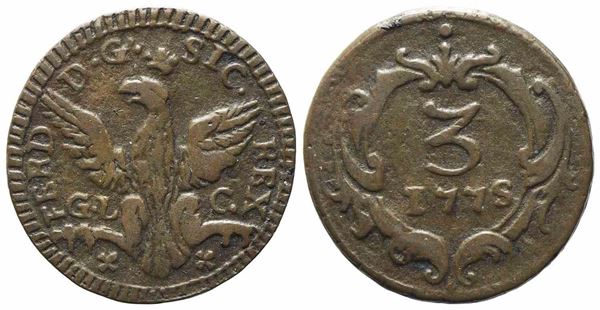 PALERMO. Regno di Sicilia. Ferdinando III di Borbone (1759-1816). 1/2 grano 177...