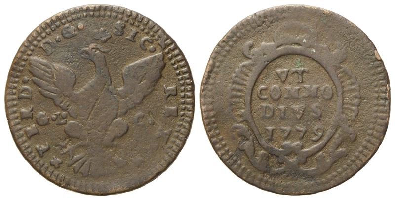 Palermo. Regno di Sicilia. Ferdinando III di Borbone (1759-1816). 1 Grano 1779. Qbb