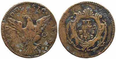 Palermo. Regno di Sicilia. Ferdinando III di Borbone (1759-1816). 2 Grani 1782. Gig.96; Cu; 9gr. ...