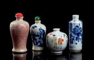 QUATTRO SNUFF BOTTLES IN PORCELLANA : Cina, XX secolo

8,5 x 4,5 cm la più alta

Provenienza: collezione privata ital...  - Auction Arte Asiatica e Tribale - Bertolami Fine Art - Casa d'Aste