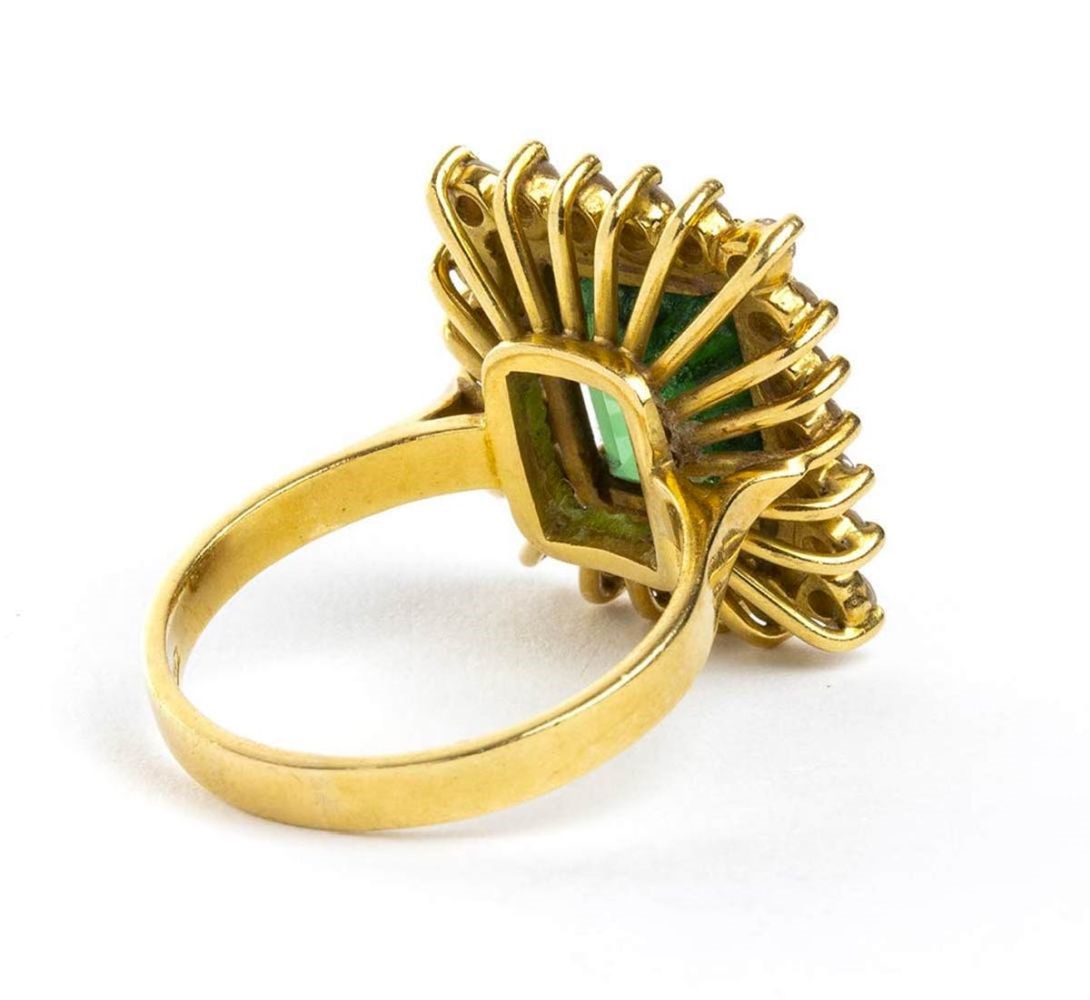Anello in Oro Pasta Vitrea e Diamanti...