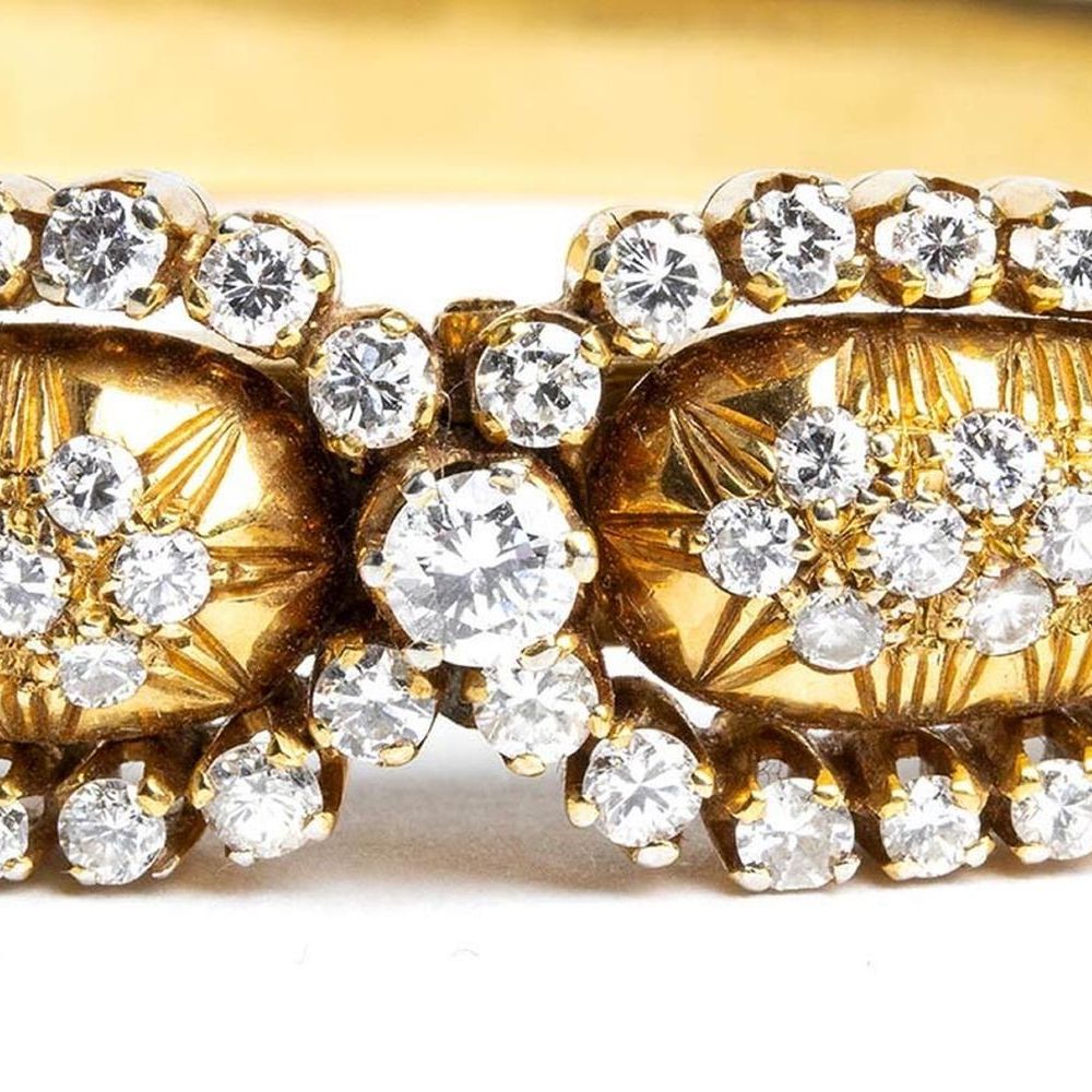 Bracciale a Cerchio Rigido in Oro Giallo e Diamanti ...