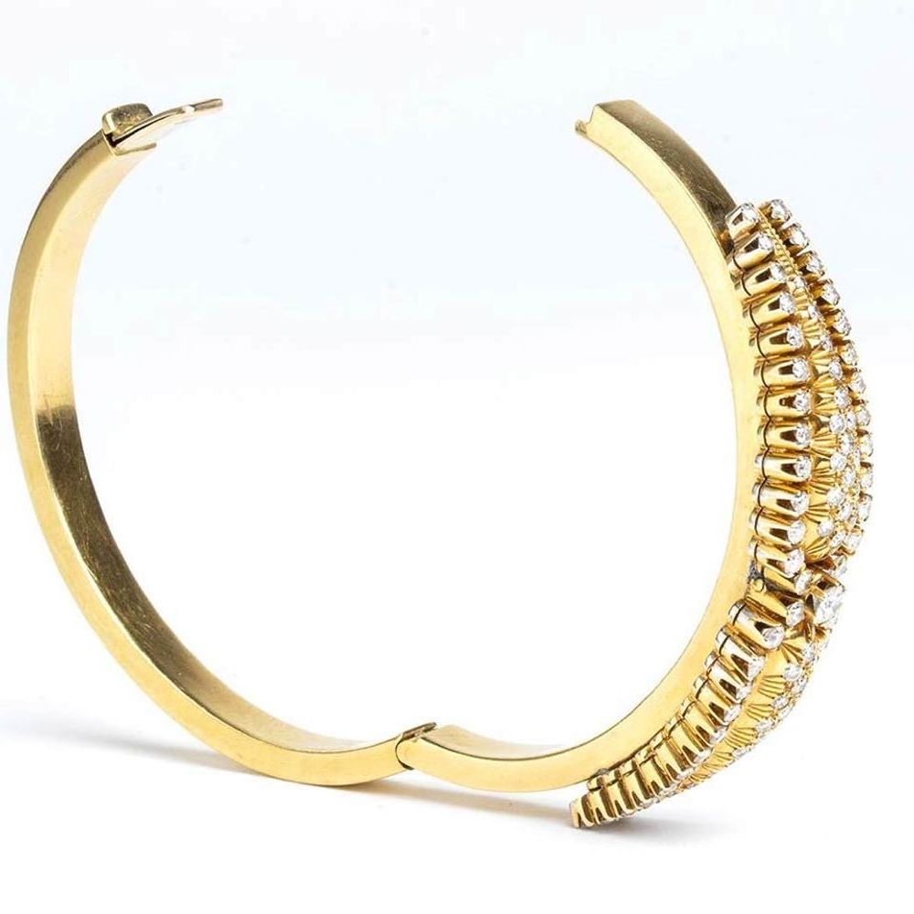 Bracciale a Cerchio Rigido in Oro Giallo e Diamanti ...