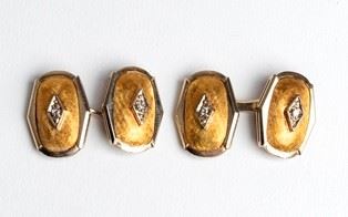 Diamond gold cofflinks...