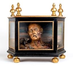 GAETANO GIULIO ZUMBO (Siracusa, 1656 - Parigi, 1701) :  Busto anatomico con verminaio ...  - Auction Gioielli, argenti, orologi, avori e cabinet de curiosités - Bertolami Fine Art - Casa d'Aste