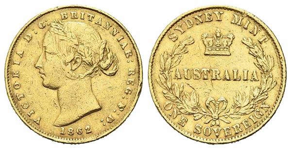 AUSTRALIA. Vittoria (1837-1901). Sterlina 1862. Au (7,95 g). BB...