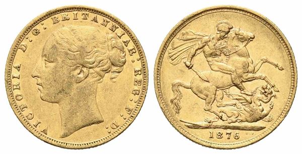 INGHILTERRA. Vittoria (1837-1901). Sterlina 1876. Au (7,93 g). BB...