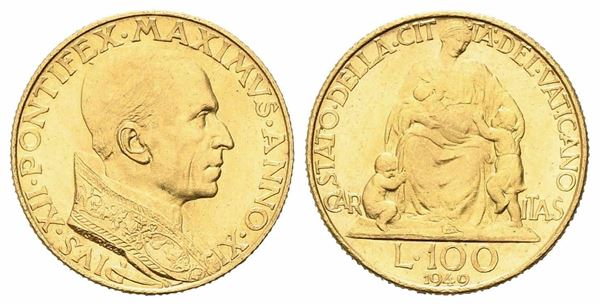 CITTA' DEL VATICANO. Pio XII (1939-1958). 100 lire 1949. Au (5,20 g). Gig. 107....  - Auction Monete e medaglie moderne Italiane ed Estere - Bertolami Fine Art - Casa d'Aste