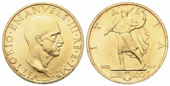 REGNO D'ITALIA. Vittorio Emanuele III (1900-1943). 100 lire 1936 "Impero" I tip...  - Asta Monete e medaglie moderne Italiane ed Estere - Bertolami Fine Art - Casa d'Aste