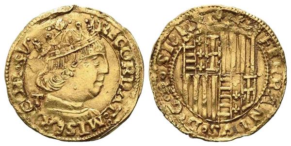 NAPOLI. Regno di Napoli. Ferdinando I d'Aragona (1458-1494). Ducato. Au (3,50 g...