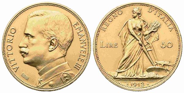 REGNO D'ITALIA. Vittorio Emanuele III (1900-1943). 50 lire 1912 "Aratrice". Au ...  - Auction Monete e medaglie moderne Italiane ed Estere - Bertolami Fine Art - Casa d'Aste