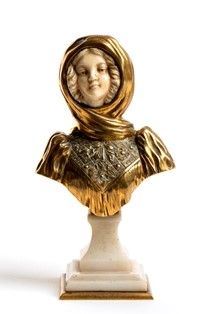 Scultura Art Déco francese
in bronzo e avorio - 1900 circa, scultore EUGENE HAN...  - Asta Gioielli, argenti, orologi, avori e cabinet de curiosités - Bertolami Fine Art - Casa d'Aste