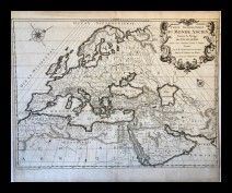 Incisore del XVIII secolo da Augustin Calmet (1672-1757) : Carte Geographique du Monde Ancien suivant le partage des enfants de Noe, aprés...  - Asta Stampe antiche, moderne e carte geografiche - Bertolami Fine Art - Casa d'Aste