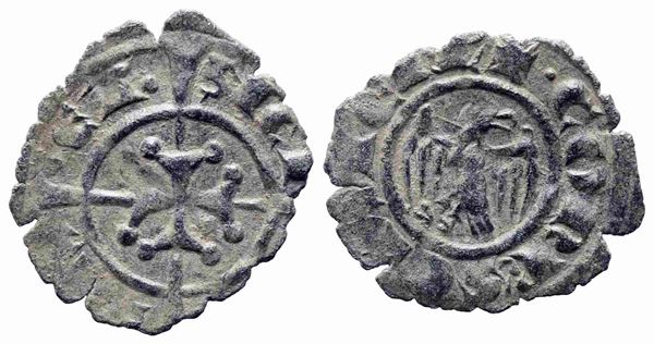 BRINDISI. Corrado II di Svevia (1254-1258). Denaro. Mi (0.58 g). MIR 312. CNI 2...  - Asta Monete e medaglie moderne Italiane ed Estere - Bertolami Fine Art - Casa d'Aste