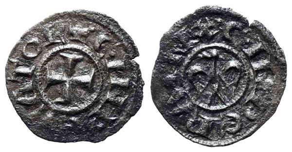 MESSINA. Regno di Sicilia. Enrico VI (1194-1197). Mezzo Denaro a nome di Enrico...  - Auction Monete e medaglie moderne Italiane ed Estere - Bertolami Fine Art - Casa d'Aste