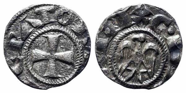 MESSINA. Regno di Sicilia. Enrico VI (1194-1197). Denaro a nome di Enrico e Cos...