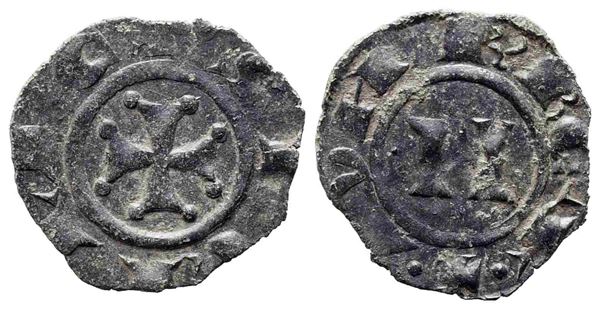 MANFREDONIA. Manfredi (1263-1266). Denaro. Mi (0,59 g). Attribuito dal Guglielm...