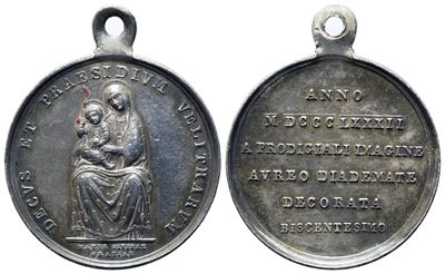 Roma. Medaglia per il Bicentenario Dell'incoronazione della Madonna delle Grazie nella Basilica d...