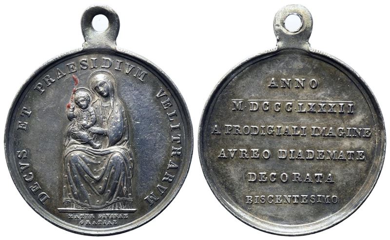 Roma. Medaglia per il Bicentenario Dell'incoronazione della Madonna delle Grazie nella Basilica d...