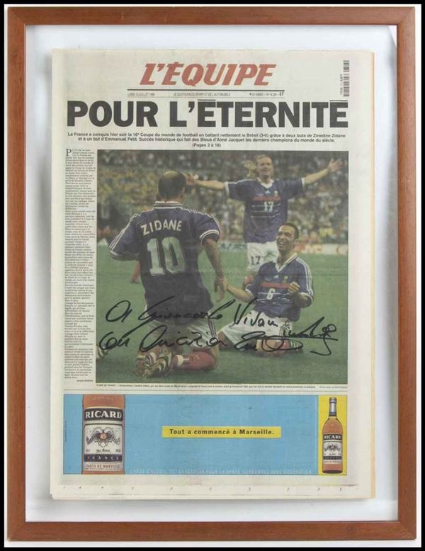 Zidane, Zinedine (Marsiglia, 23 giugno 1972) - Autografo...