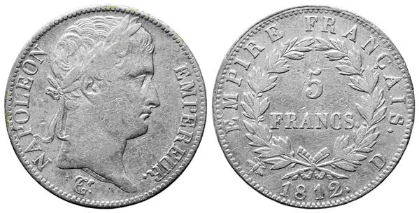 FRANCIA. Napoleone I (1804-1814). 5 franchi 1812. Lione. Ag. BB....