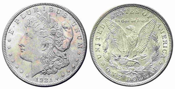 USA. Morgan Dollar 1921. Philadelphia. Ag. qSPL...  - Asta Monete e medaglie moderne Italiane ed Estere - Bertolami Fine Art - Casa d'Aste