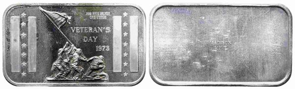 VARIE. Lingotto Veteran's Day 1973 1 oz Ag 999....